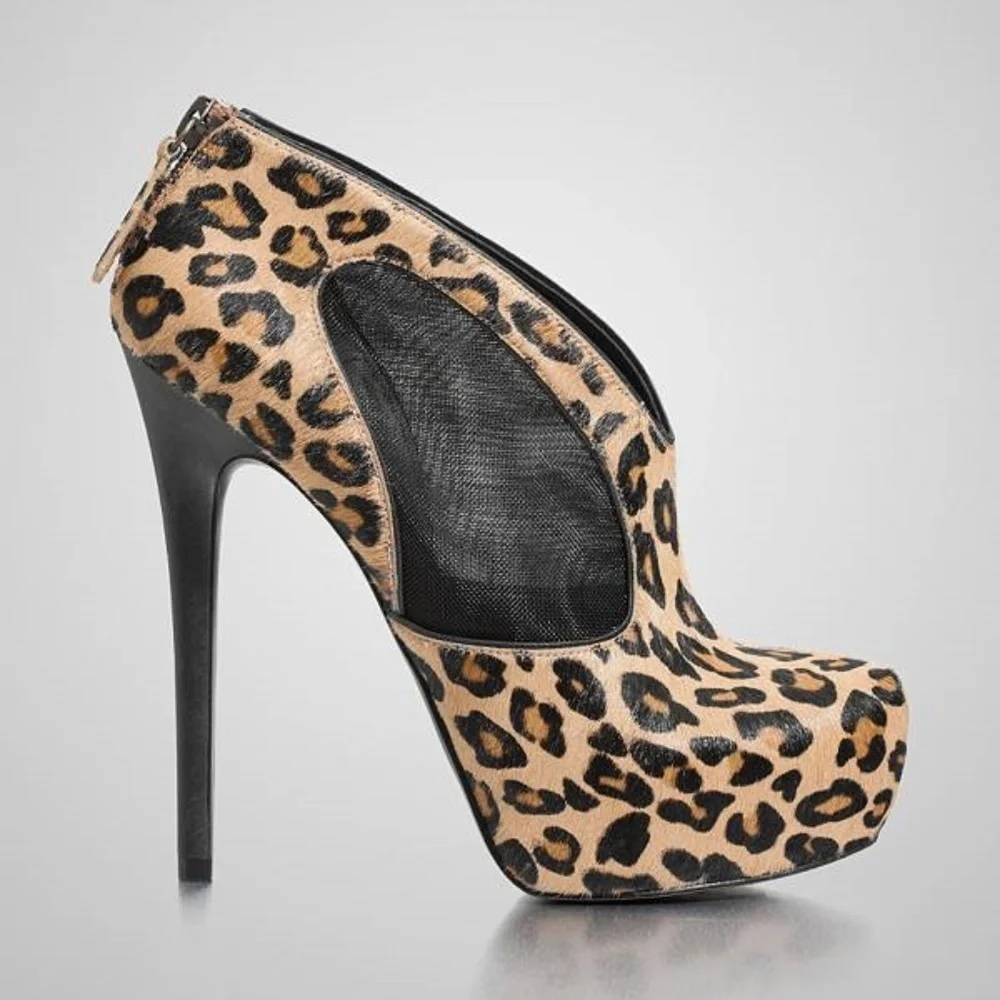 NEW GUESS Parshaly Leopard Printed Booties SZ 6.5